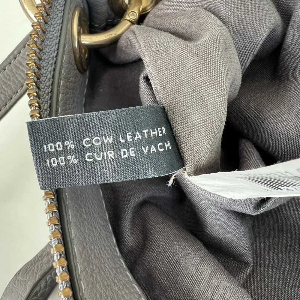 MARC by MARC JACOBS Tread Lightly Grey Leather Suede Crossbody Shoulder Hobo Bag